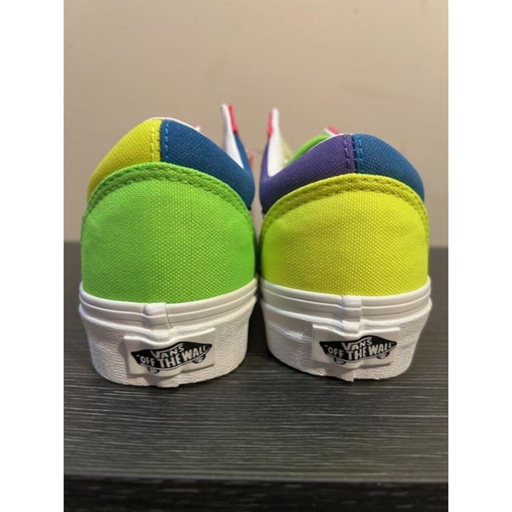 NIB Vans Old Skool Neon Color Block Sneakers Women's Size 6 Skate Shoes Canvas - Picture 3 of 5